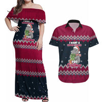 I Want A Hippopotamus Christmas Design Couples Matching Off Shoulder Maxi Dress and Hawaiian Shirt Xmas Holiday Patterns - Wonder Print Shop