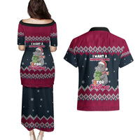 I Want A Hippopotamus Christmas Design Couples Matching Puletasi and Hawaiian Shirt Xmas Holiday Patterns - Wonder Print Shop