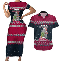 I Want A Hippopotamus Christmas Design Couples Matching Short Sleeve Bodycon Dress and Hawaiian Shirt Xmas Holiday Patterns - Wonder Print Shop