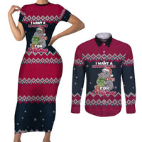 I Want A Hippopotamus Christmas Design Couples Matching Short Sleeve Bodycon Dress and Long Sleeve Button Shirt Xmas Holiday Patterns - Wonder Print Shop