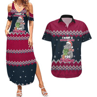 I Want A Hippopotamus Christmas Design Couples Matching Summer Maxi Dress and Hawaiian Shirt Xmas Holiday Patterns - Wonder Print Shop