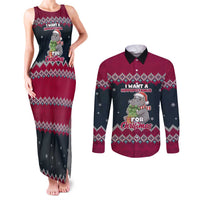 I Want A Hippopotamus Christmas Design Couples Matching Tank Maxi Dress and Long Sleeve Button Shirt Xmas Holiday Patterns - Wonder Print Shop