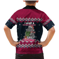 I Want A Hippopotamus Christmas Design Family Matching Mermaid Dress and Hawaiian Shirt Xmas Holiday Patterns - Wonder Print Shop