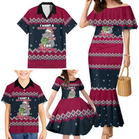 I Want A Hippopotamus Christmas Design Family Matching Mermaid Dress and Hawaiian Shirt Xmas Holiday Patterns - Wonder Print Shop