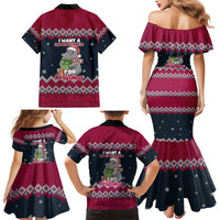 I Want A Hippopotamus Christmas Design Family Matching Mermaid Dress and Hawaiian Shirt Xmas Holiday Patterns - Wonder Print Shop