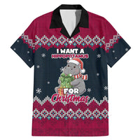 I Want A Hippopotamus Christmas Design Family Matching Mermaid Dress and Hawaiian Shirt Xmas Holiday Patterns - Wonder Print Shop