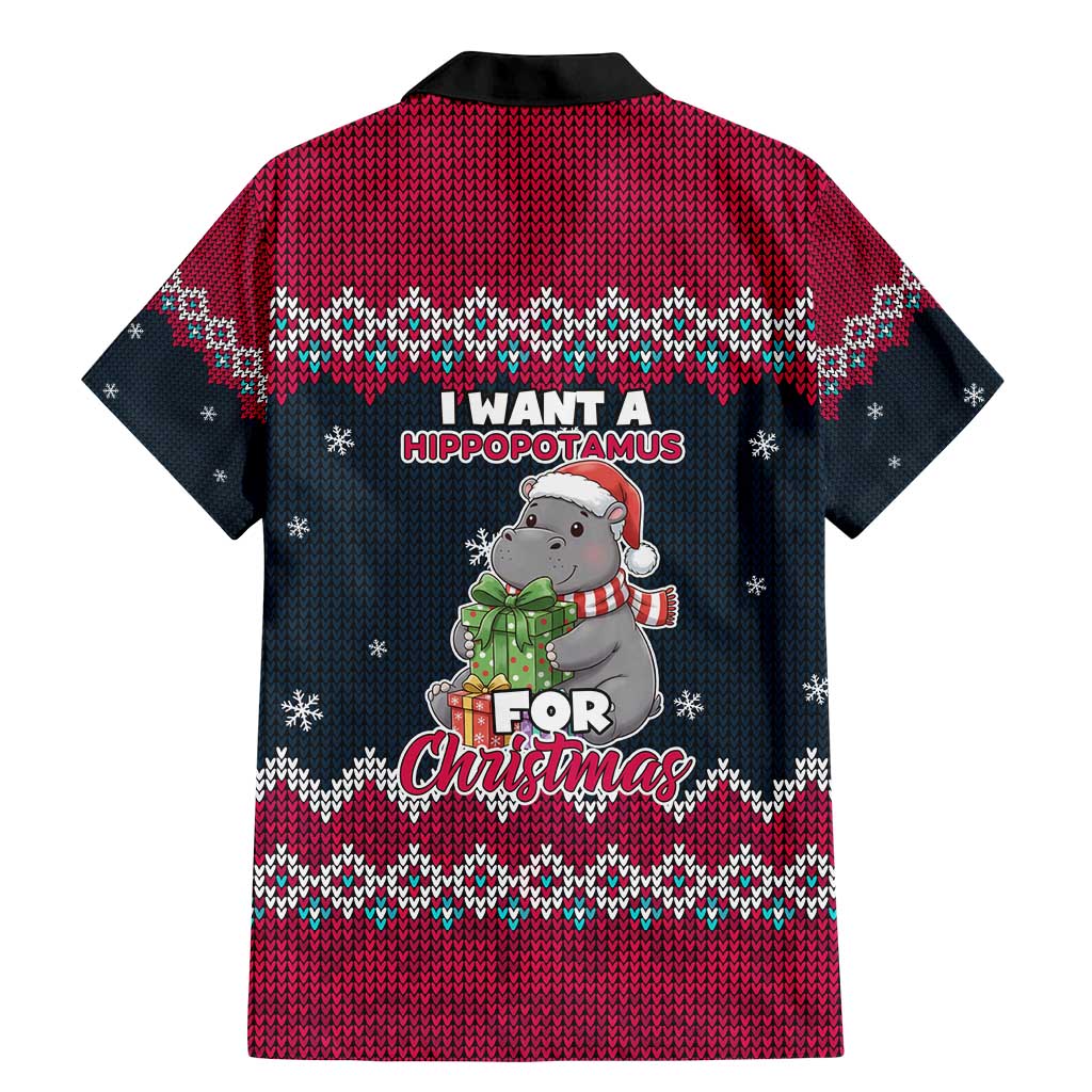 I Want A Hippopotamus Christmas Design Family Matching Mermaid Dress and Hawaiian Shirt Xmas Holiday Patterns - Wonder Print Shop