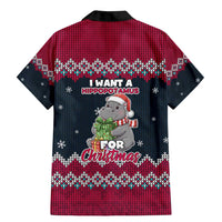 I Want A Hippopotamus Christmas Design Family Matching Mermaid Dress and Hawaiian Shirt Xmas Holiday Patterns - Wonder Print Shop