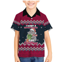 I Want A Hippopotamus Christmas Design Family Matching Mermaid Dress and Hawaiian Shirt Xmas Holiday Patterns - Wonder Print Shop