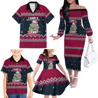 I Want A Hippopotamus Christmas Design Family Matching Off The Shoulder Long Sleeve Dress and Hawaiian Shirt Xmas Holiday Patterns - Wonder Print Shop