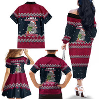 I Want A Hippopotamus Christmas Design Family Matching Off The Shoulder Long Sleeve Dress and Hawaiian Shirt Xmas Holiday Patterns - Wonder Print Shop