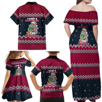 I Want A Hippopotamus Christmas Design Family Matching Off Shoulder Maxi Dress and Hawaiian Shirt Xmas Holiday Patterns - Wonder Print Shop