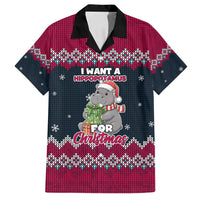 I Want A Hippopotamus Christmas Design Family Matching Puletasi and Hawaiian Shirt Xmas Holiday Patterns - Wonder Print Shop