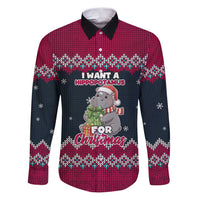 I Want A Hippopotamus Christmas Design Family Matching Puletasi and Hawaiian Shirt Xmas Holiday Patterns - Wonder Print Shop