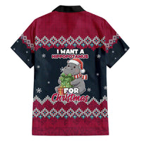 I Want A Hippopotamus Christmas Design Family Matching Short Sleeve Bodycon Dress and Hawaiian Shirt Xmas Holiday Patterns - Wonder Print Shop