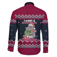 I Want A Hippopotamus Christmas Design Family Matching Short Sleeve Bodycon Dress and Hawaiian Shirt Xmas Holiday Patterns - Wonder Print Shop