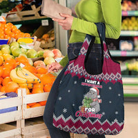 I Want A Hippopotamus Christmas Design Grocery Bag Xmas Holiday Patterns - Wonder Print Shop