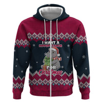 I Want A Hippopotamus Christmas Design Hoodie Xmas Holiday Patterns - Wonder Print Shop
