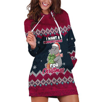 I Want A Hippopotamus Christmas Design Hoodie Dress Xmas Holiday Patterns - Wonder Print Shop