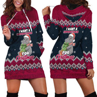 I Want A Hippopotamus Christmas Design Hoodie Dress Xmas Holiday Patterns - Wonder Print Shop