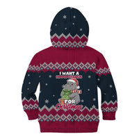 I Want A Hippopotamus Christmas Design Kid Hoodie Xmas Holiday Patterns - Wonder Print Shop