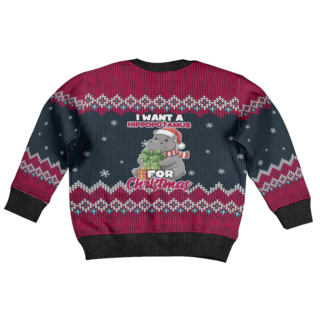 I Want A Hippopotamus Christmas Design Kid Ugly Christmas Sweater Xmas Holiday Patterns - Wonder Print Shop