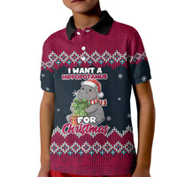 I Want A Hippopotamus Christmas Design Kid Polo Shirt Xmas Holiday Patterns - Wonder Print Shop