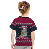 I Want A Hippopotamus Christmas Design Kid T Shirt Xmas Holiday Patterns - Wonder Print Shop