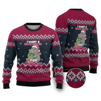 I Want A Hippopotamus Christmas Design Ugly Christmas Sweater Xmas Holiday Patterns - Wonder Print Shop