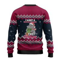 I Want A Hippopotamus Christmas Design Ugly Christmas Sweater Xmas Holiday Patterns - Wonder Print Shop