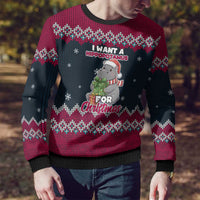 I Want A Hippopotamus Christmas Design Ugly Christmas Sweater Xmas Holiday Patterns - Wonder Print Shop