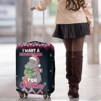 I Want A Hippopotamus Christmas Design Luggage Cover Xmas Holiday Patterns - Wonder Print Shop