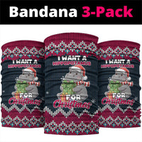 I Want A Hippopotamus Christmas Design Neck Gaiter Xmas Holiday Patterns - Wonder Print Shop