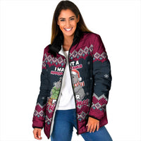 I Want A Hippopotamus Christmas Design Padded Jacket Xmas Holiday Patterns - Wonder Print Shop