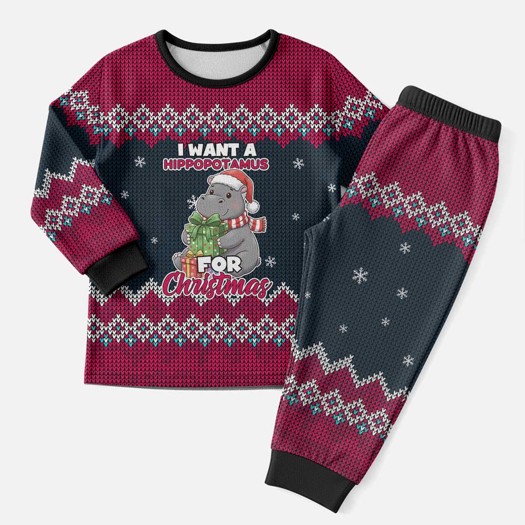 I Want A Hippopotamus Christmas Design Christmas Pajama Set Xmas Holiday Patterns - Wonder Print Shop