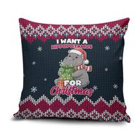 I Want A Hippopotamus Christmas Design Pillow Cover Xmas Holiday Patterns - Wonder Print Shop