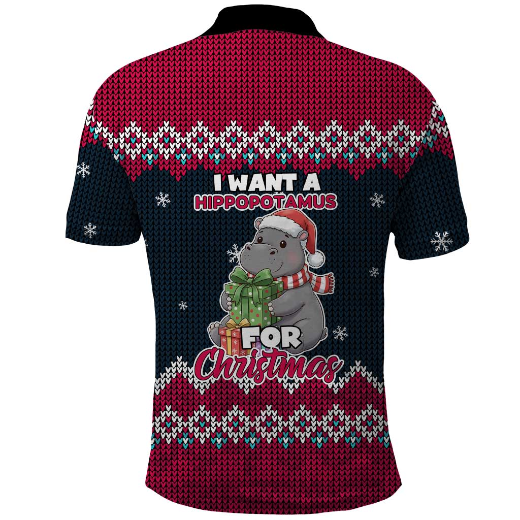 I Want A Hippopotamus Christmas Design Polo Shirt Xmas Holiday Patterns - Wonder Print Shop