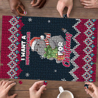 I Want A Hippopotamus Christmas Design Puzzle Xmas Holiday Patterns - Wonder Print Shop