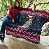 I Want A Hippopotamus Christmas Design Quilt Xmas Holiday Patterns - Wonder Print Shop