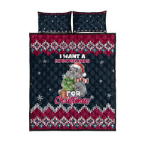 I Want A Hippopotamus Christmas Design Quilt Bed Set Xmas Holiday Patterns - Wonder Print Shop