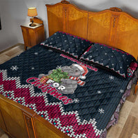 I Want A Hippopotamus Christmas Design Quilt Bed Set Xmas Holiday Patterns - Wonder Print Shop
