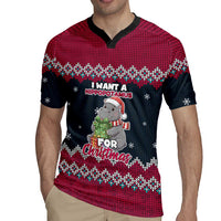 I Want A Hippopotamus Christmas Design Rugby Jersey Xmas Holiday Patterns - Wonder Print Shop