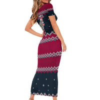 I Want A Hippopotamus Christmas Design Short Sleeve Bodycon Dress Xmas Holiday Patterns - Wonder Print Shop