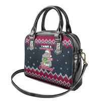 I Want A Hippopotamus Christmas Design Shoulder Handbag Xmas Holiday Patterns - Wonder Print Shop