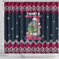 I Want A Hippopotamus Christmas Design Shower Curtain Xmas Holiday Patterns - Wonder Print Shop