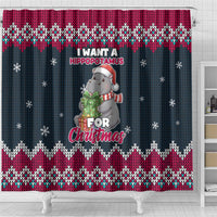 I Want A Hippopotamus Christmas Design Shower Curtain Xmas Holiday Patterns - Wonder Print Shop