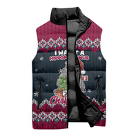I Want A Hippopotamus Christmas Design Sleeveless Puffer Jacket Xmas Holiday Patterns - Wonder Print Shop
