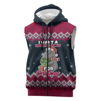 I Want A Hippopotamus Christmas Design Sleeveless Zip Hoodie Xmas Holiday Patterns - Wonder Print Shop