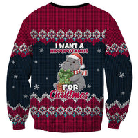 I Want A Hippopotamus Christmas Design Sweatshirt Xmas Holiday Patterns - Wonder Print Shop