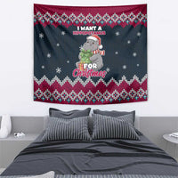 I Want A Hippopotamus Christmas Design Tapestry Xmas Holiday Patterns - Wonder Print Shop